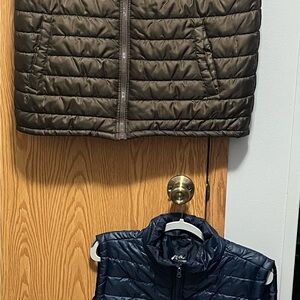 Men's Quilted Vest - Brown and Navy